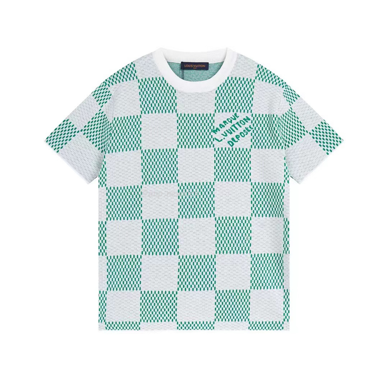 Louis Vuitton Round Necked Checkerboard T Shirt (6) - newkick.org